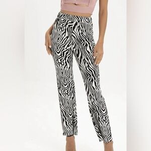 Rachel Zoe pants linen blend zebra print